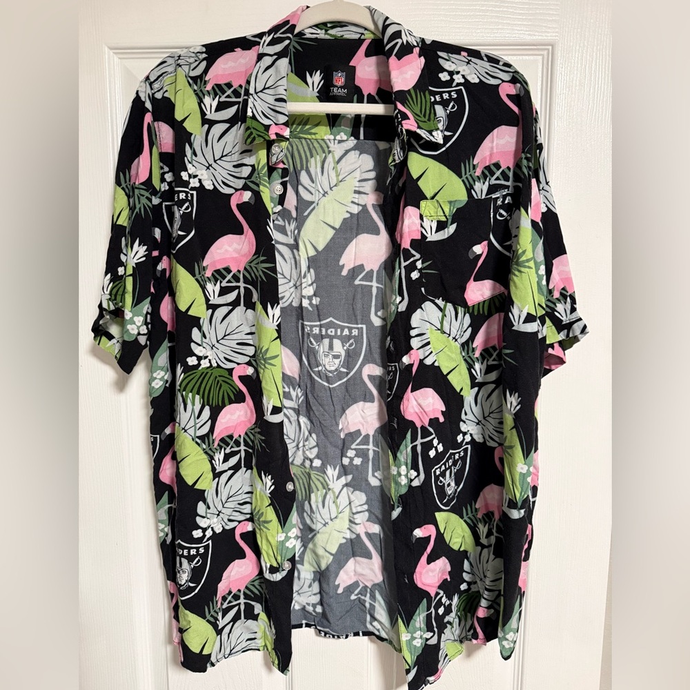 Raiders Hawaiian Button Up